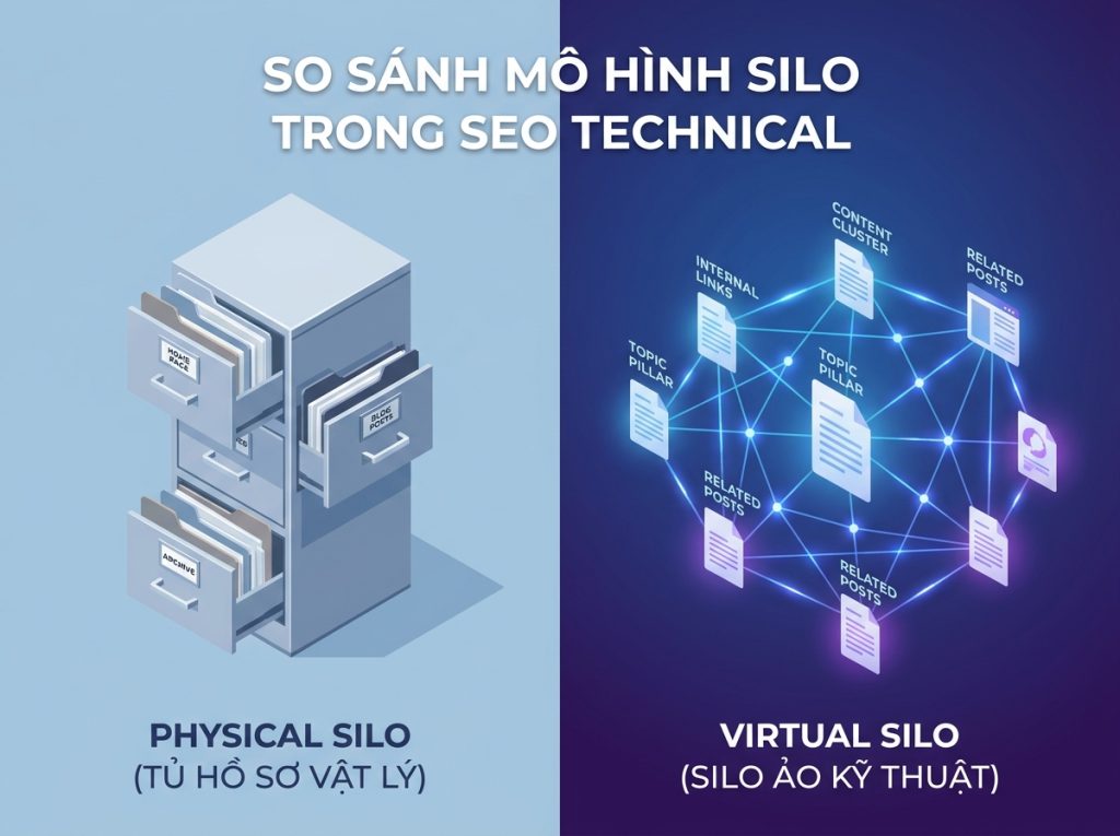 Sự phối hợp giữa Silo vật lý và ảo tạo nên một mạng lưới thông tin vững chắc cho website.