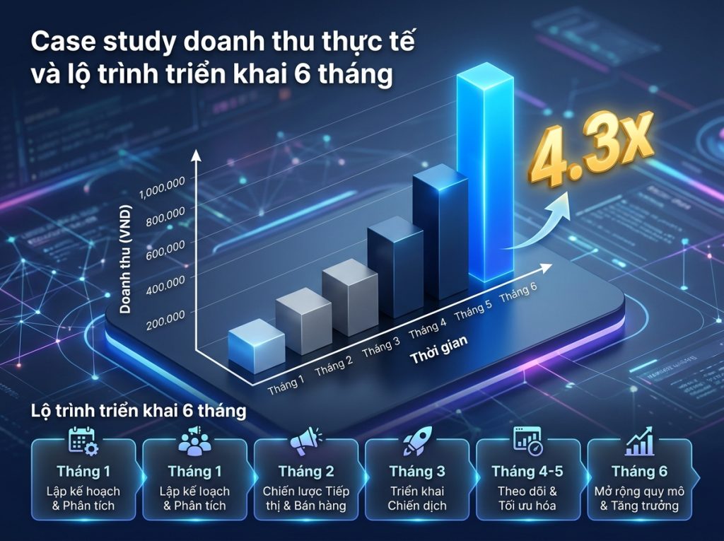 Case study doanh thu thuc te va lo trinh trien khai 6 thang